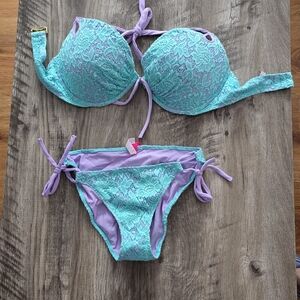 Victoria's Secret Turquoise Lace Bikini
